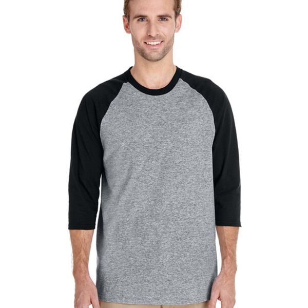 Adult Heavy Cotton™ Three-Quarter Raglan Sleeve T-Shirt Thumbnail